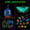 Glow in the Dark Fabric Paint, 32 Colors Neon Acrylic Paint for DIY Crafts, Halloween, Christmas Decorations, Luminous Paint for Clothes, Wood, Canvas, Rock, 20 ml/Bottle